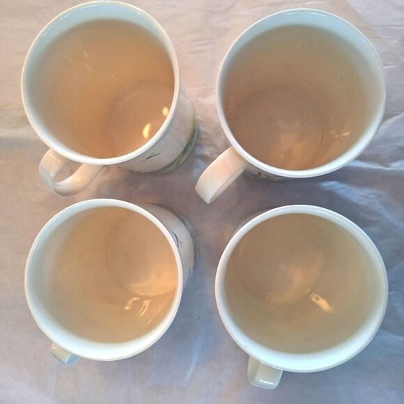 Rare Lot 4 Vintage Dunoon Bone China Lily Pond Mugs Cherry Denman Dragonfly Cup - Picture 11 of 16